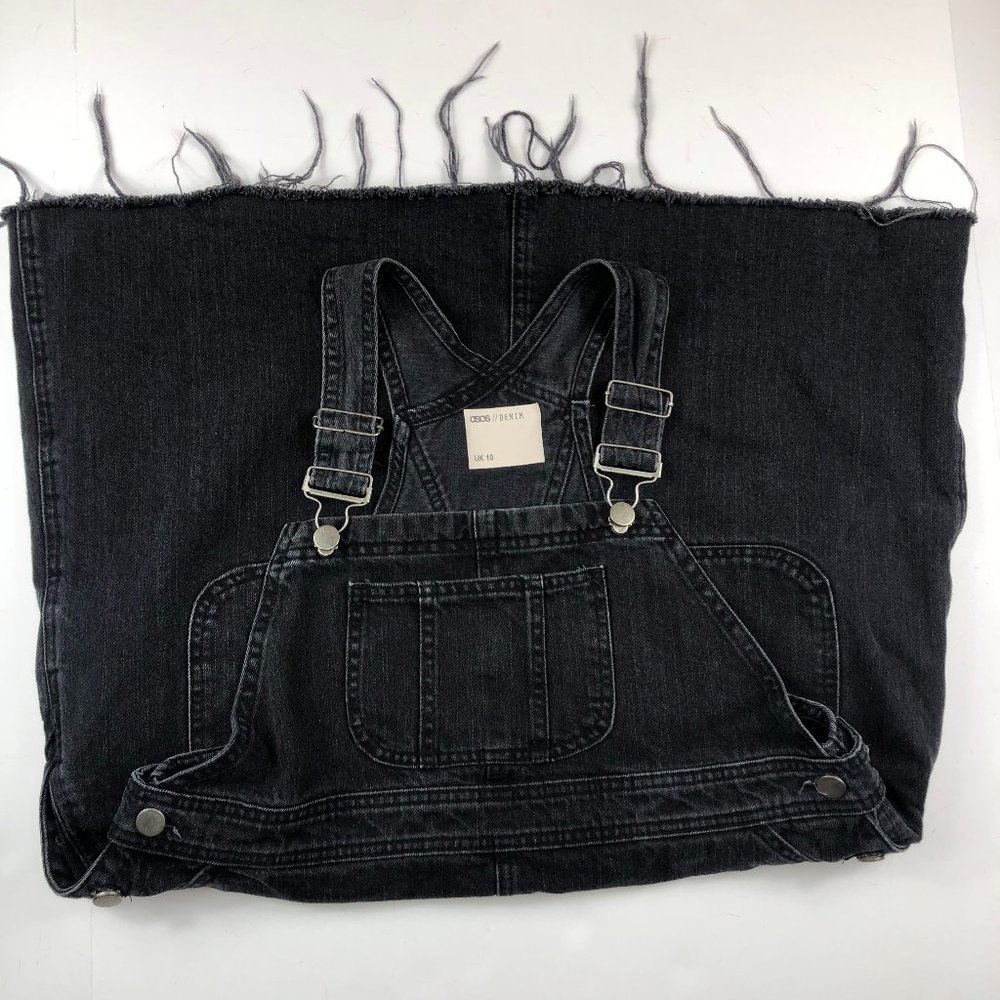 ASOS Denim Overall Dress in Washed Black Whimsigoth Fairy Grunge Gothiccore